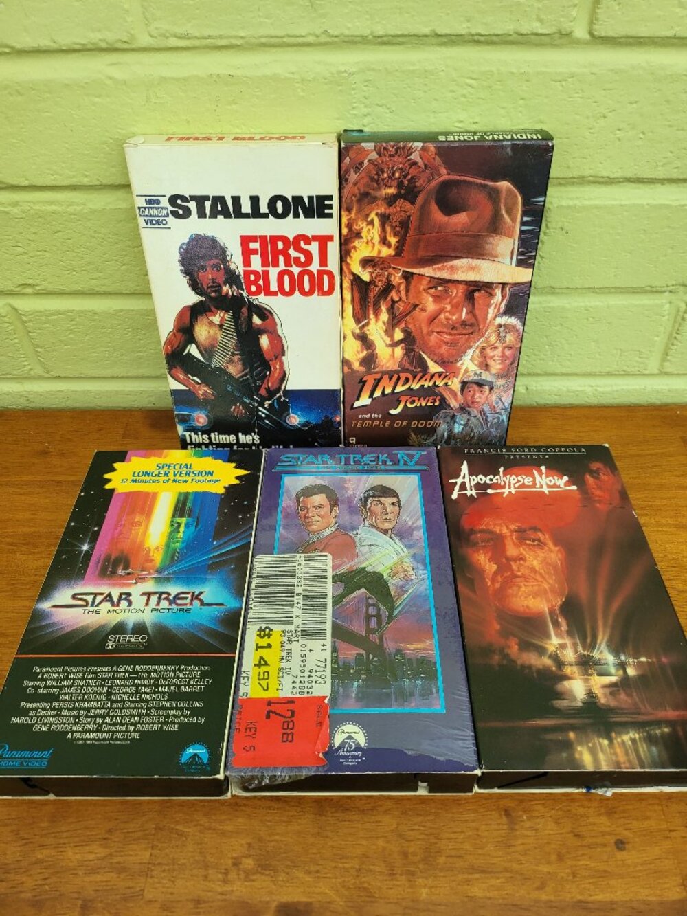 Vintage 80s VHS MOVIE LOT Action SciFi MOVIE NIGHT Rambo Indiana Jones Star Trek